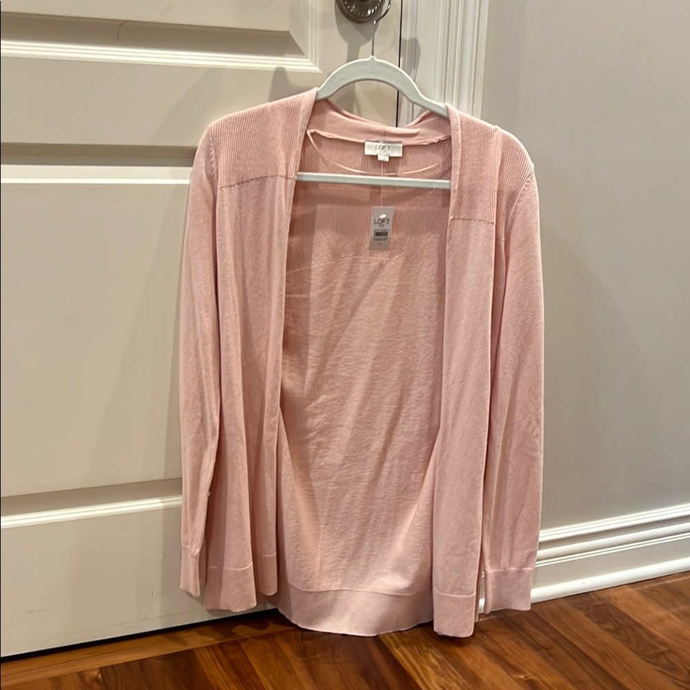 Pink Open Front Cardigan